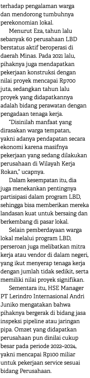 terhadap pengalaman warga dan mendorong tumbuhnya perekonomian lokal. Menurut Eza, tahun lalu sebanyak 60 perusahaan ...