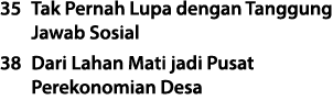 35 Tak Pernah Lupa dengan Tanggung Jawab Sosial 38 Dari Lahan Mati jadi Pusat Perekonomian Desa