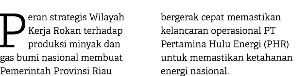 Peran strategis Wilayah Kerja Rokan terhadap produksi minyak dan gas bumi nasional membuat Pemerintah Provinsi Riau b...