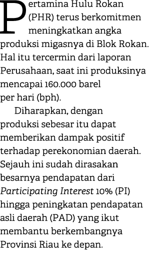 Pertamina Hulu Rokan (PHR) terus berkomitmen meningkatkan angka produksi migasnya di Blok Rokan. Hal itu tercermin da...