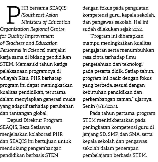 PHR bersama SEAQIS (Southeast Asian Ministers of Education Organization Regional Centre for Quality Improvement of Te...